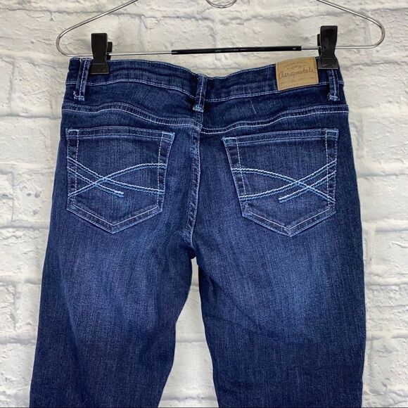Aeropostale Lola cropped jegging blue sz 3/4 - Picture 6 of 9